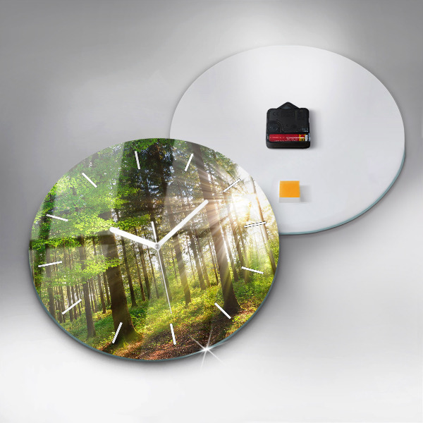 Orologio rotondo Alba nella foresta