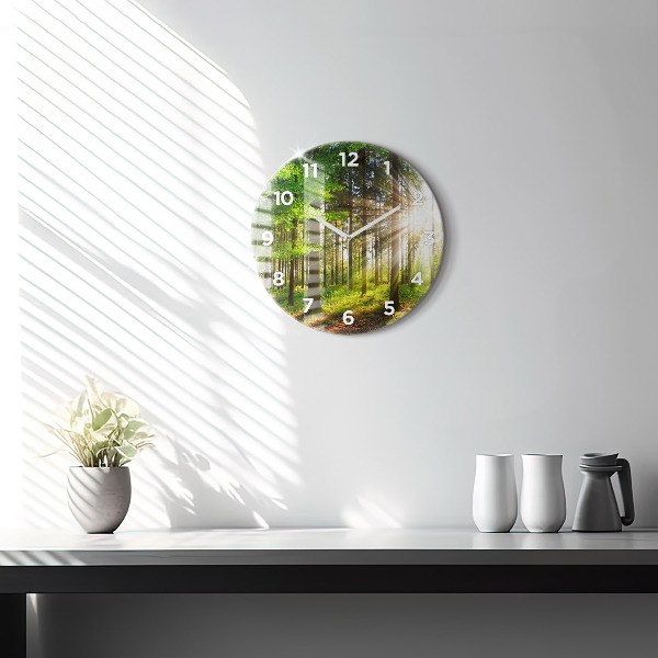 Orologio rotondo Alba nella foresta
