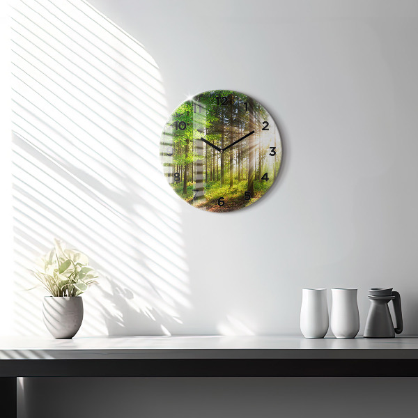 Orologio rotondo Alba nella foresta
