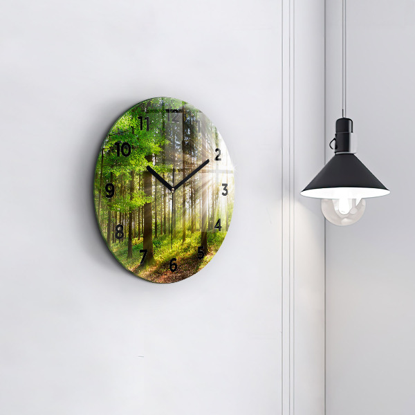 Orologio rotondo Alba nella foresta