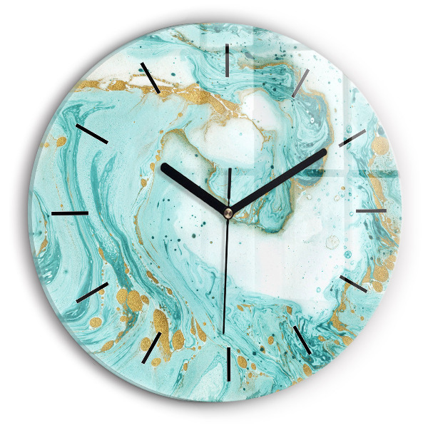 Orologio rotondo in vetro Trama di marmo