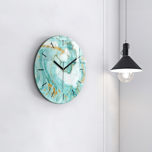 Orologio rotondo in vetro Trama di marmo