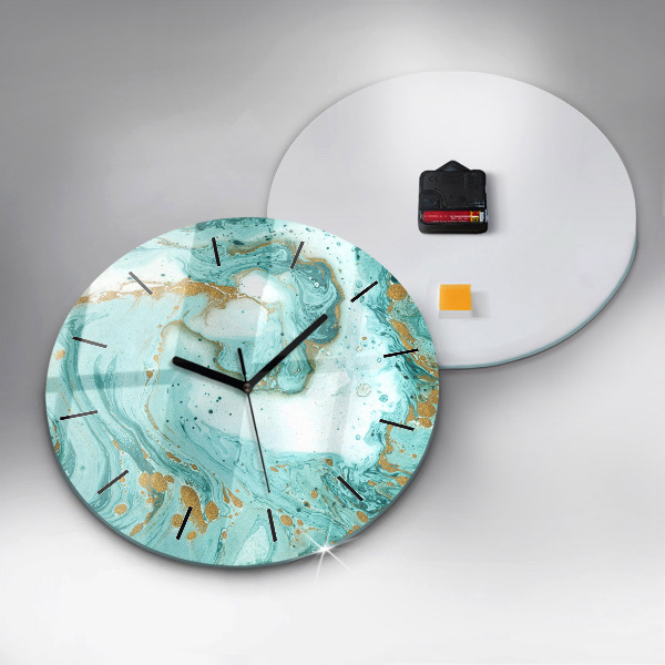 Orologio rotondo in vetro Trama di marmo