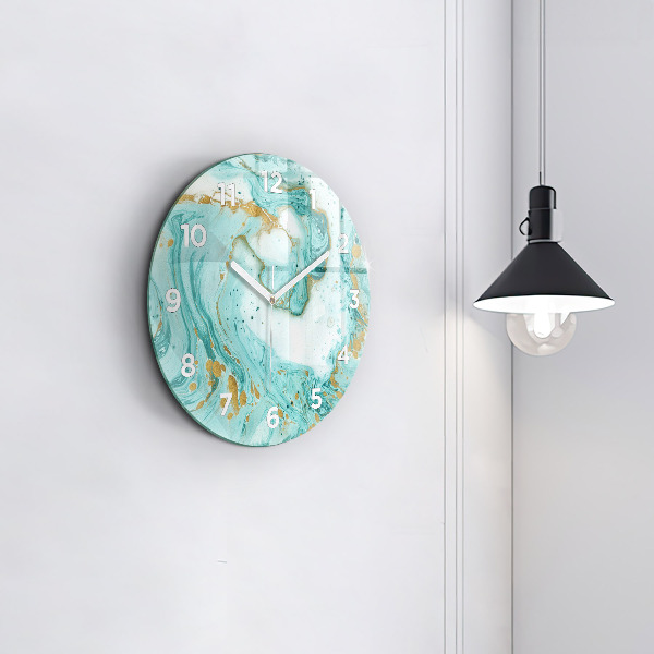 Orologio rotondo in vetro Trama di marmo
