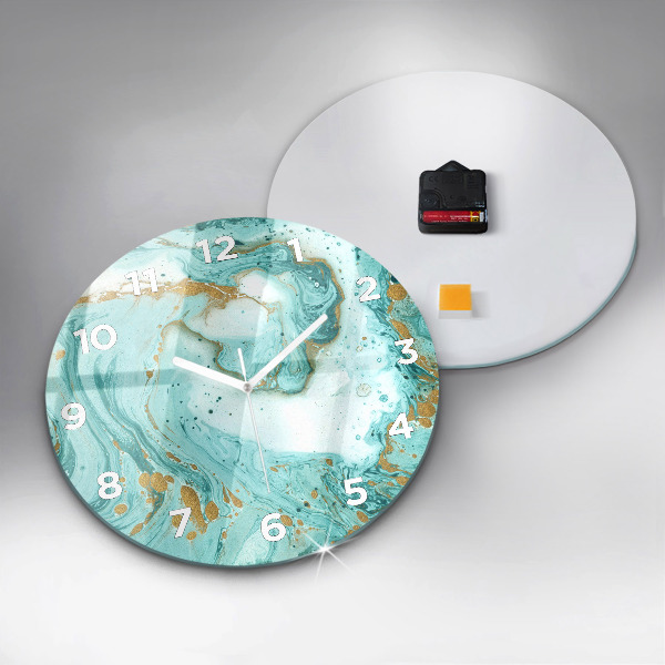 Orologio rotondo in vetro Trama di marmo