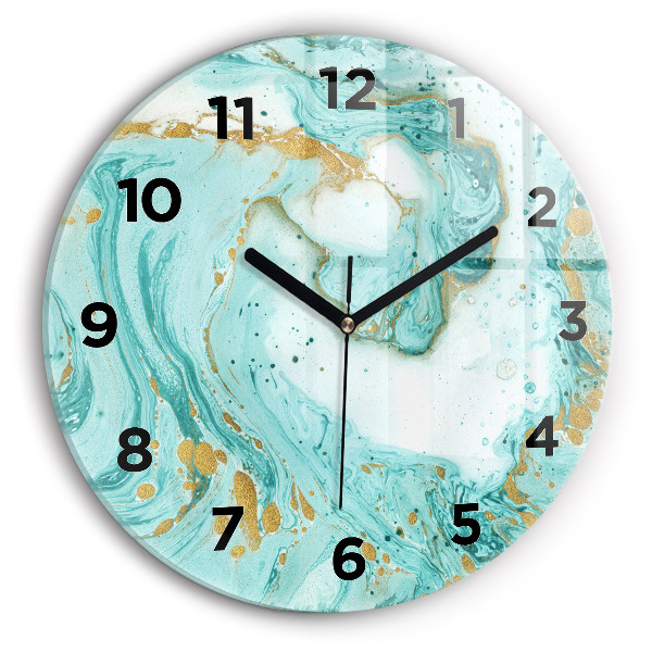 Orologio rotondo in vetro Trama di marmo