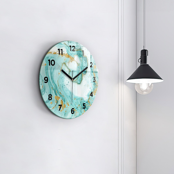 Orologio rotondo in vetro Trama di marmo
