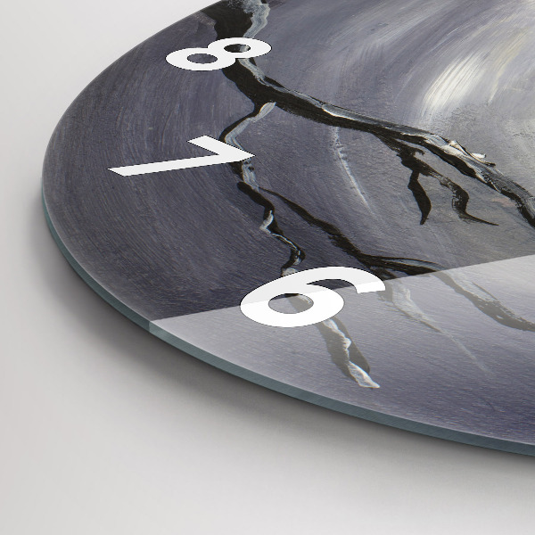 Orologio rotondo in vetro Corvo al chiaro di luna