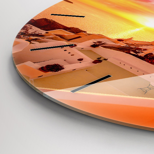 Orologio rotondo Vecchio mulino a vento a Santorini