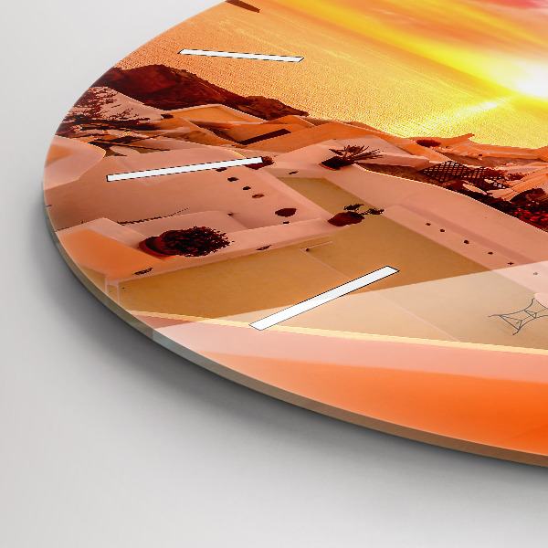 Orologio rotondo Vecchio mulino a vento a Santorini