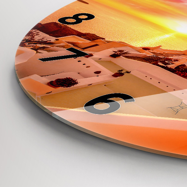 Orologio rotondo Vecchio mulino a vento a Santorini