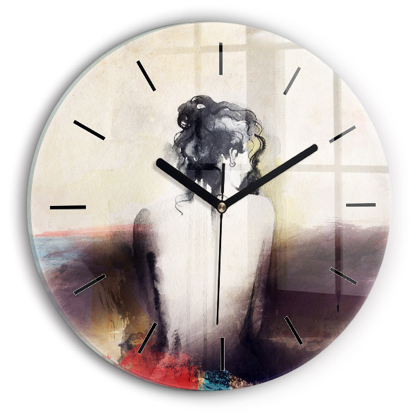 Orologio rotondo Ritratto astratto di una donna