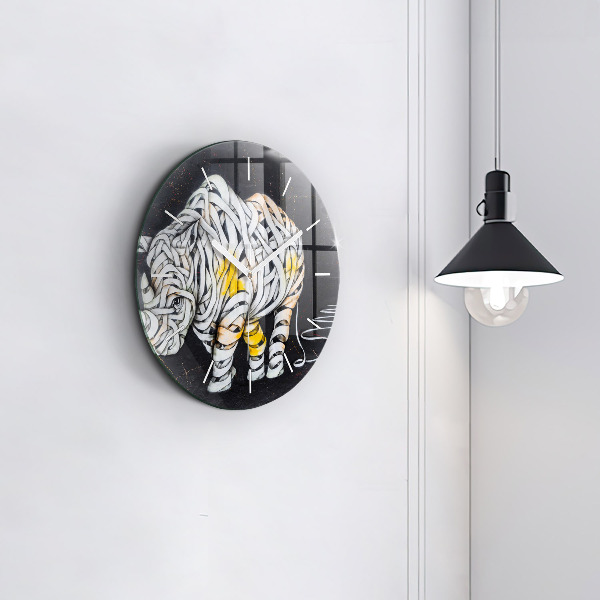 Orologio rotondo Rinoceronte astratto