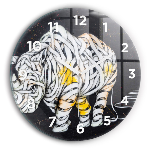 Orologio rotondo Rinoceronte astratto