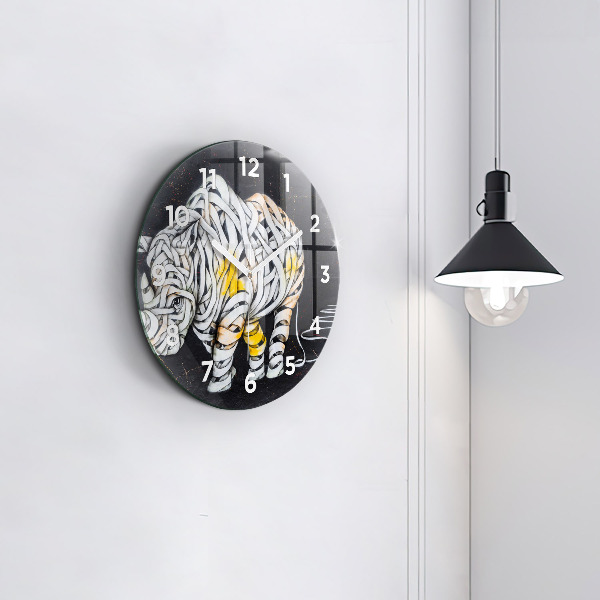 Orologio rotondo Rinoceronte astratto