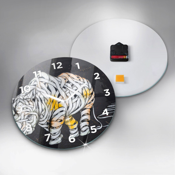 Orologio rotondo Rinoceronte astratto