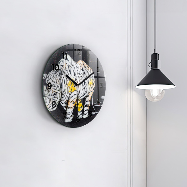 Orologio rotondo Rinoceronte astratto