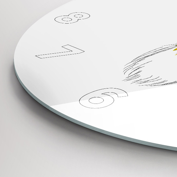 Orologio rotondo Testa di cervo colorata