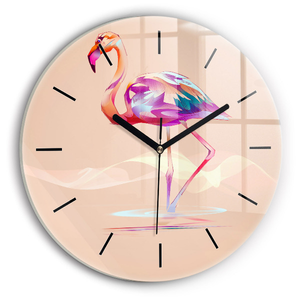 Orologio rotondo Illustrazione di fenicottero