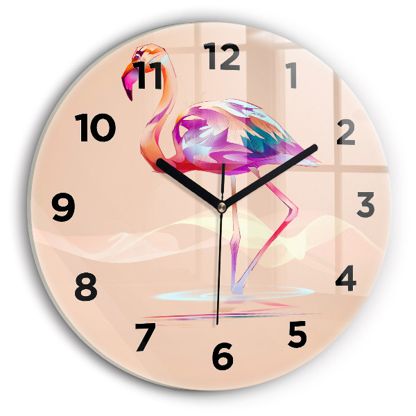 Orologio rotondo Illustrazione di fenicottero