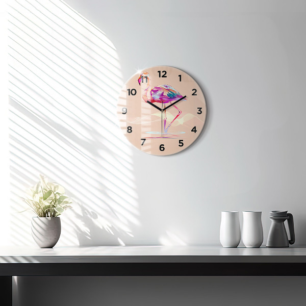Orologio rotondo Illustrazione di fenicottero