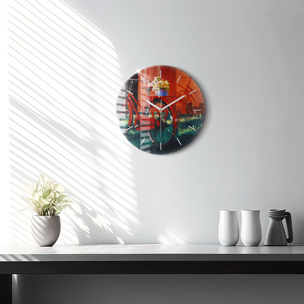 Orologio rotondo Bici dipinta