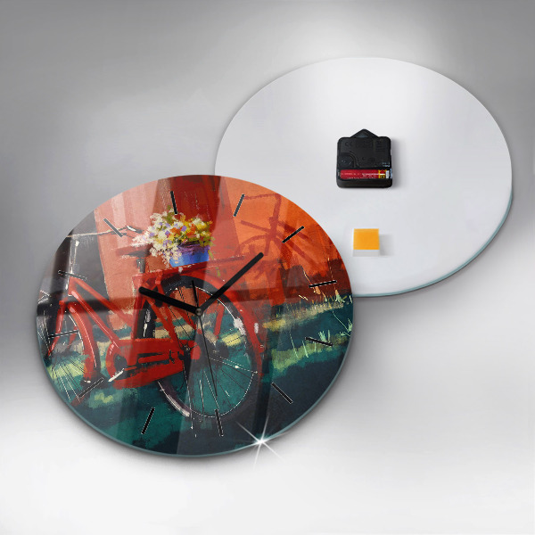 Orologio rotondo Bici dipinta