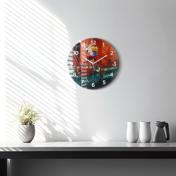 Orologio rotondo Bici dipinta