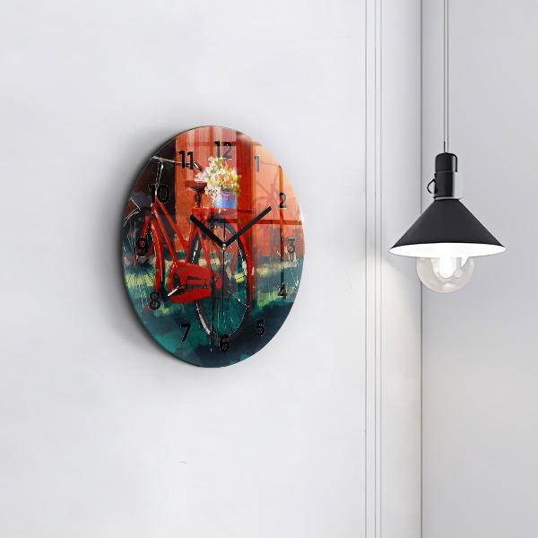 Orologio rotondo Bici dipinta