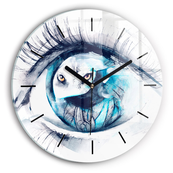 Orologio rotondo Illustrazione dell'occhio del lupo