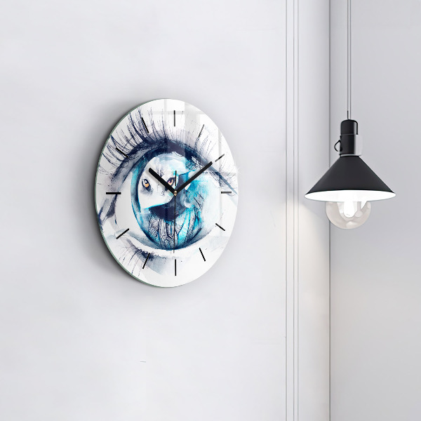 Orologio rotondo Illustrazione dell'occhio del lupo