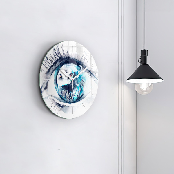 Orologio rotondo Illustrazione dell'occhio del lupo