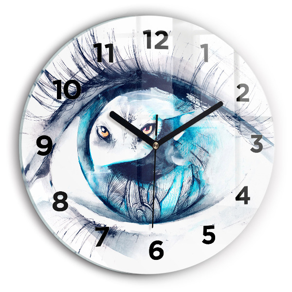 Orologio rotondo Illustrazione dell'occhio del lupo