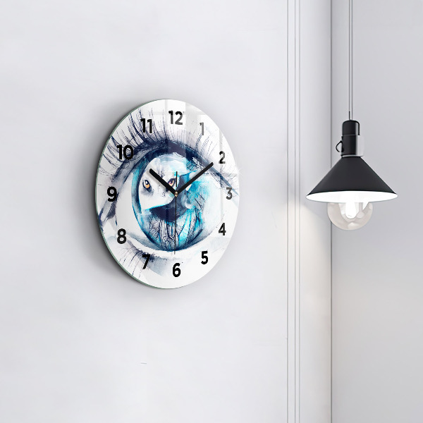 Orologio rotondo Illustrazione dell'occhio del lupo