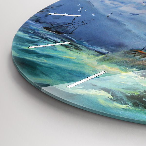 Orologio rotondo Una nave sull'acqua