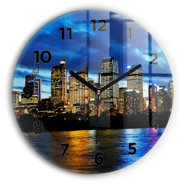 Orologio rotondo Sydney la sera