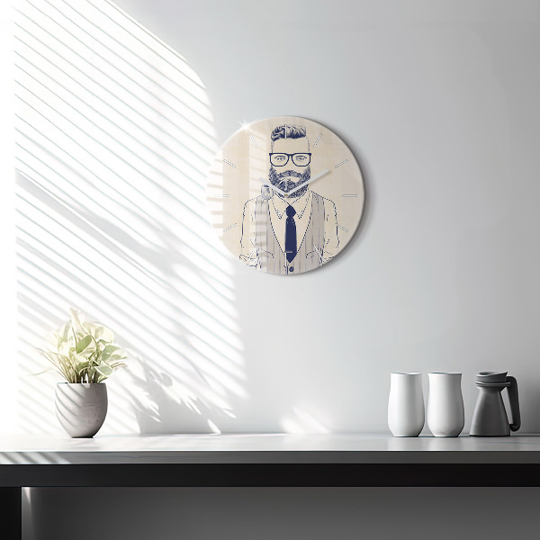 Orologio rotondo Uomo con la barba