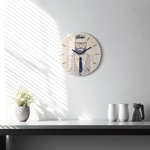Orologio rotondo Uomo con la barba