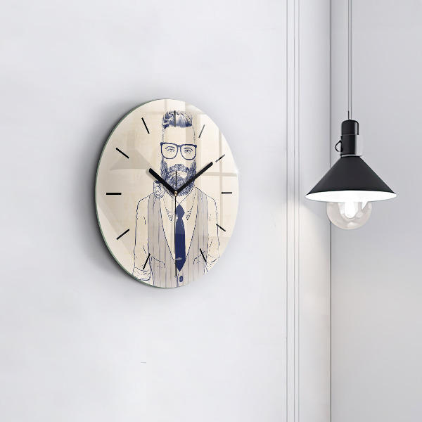 Orologio rotondo Uomo con la barba