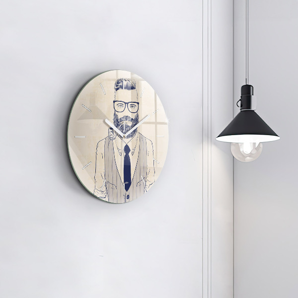 Orologio rotondo Uomo con la barba