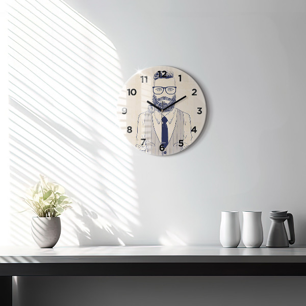 Orologio rotondo Uomo con la barba