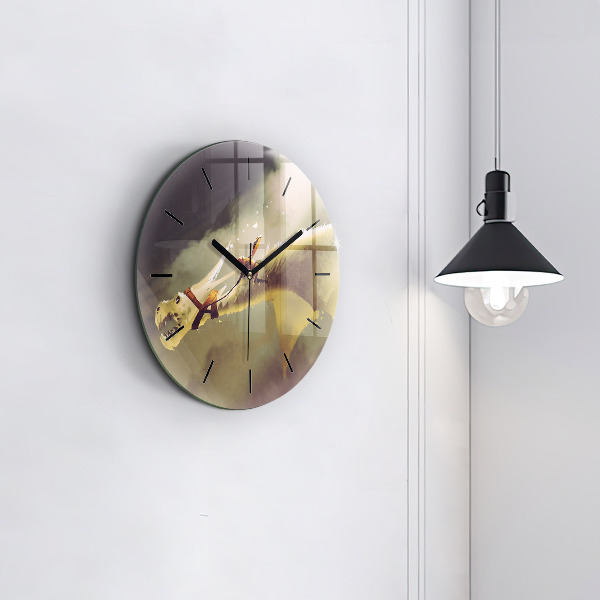 Orologio rotondo Illustrazione del cavaliere del drago