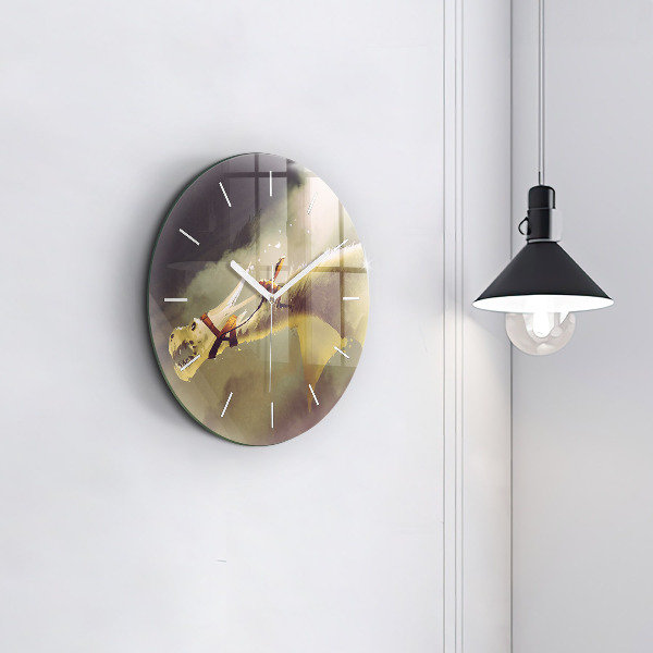 Orologio rotondo Illustrazione del cavaliere del drago