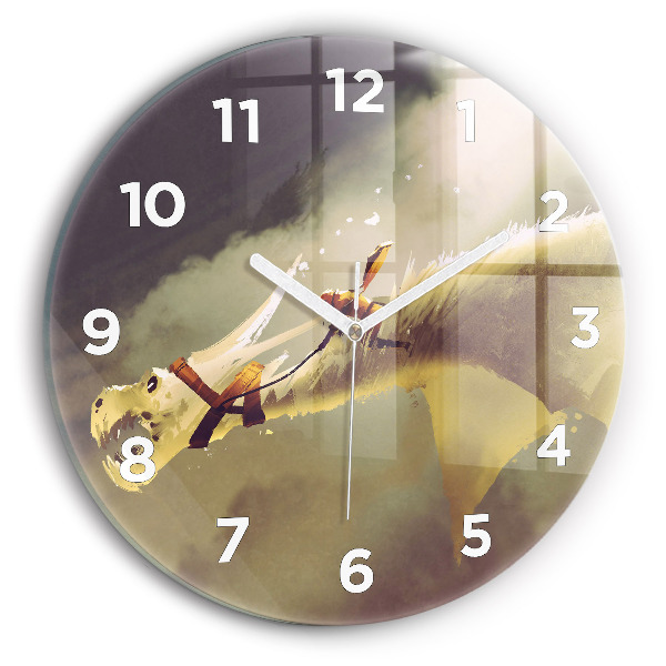 Orologio rotondo Illustrazione del cavaliere del drago