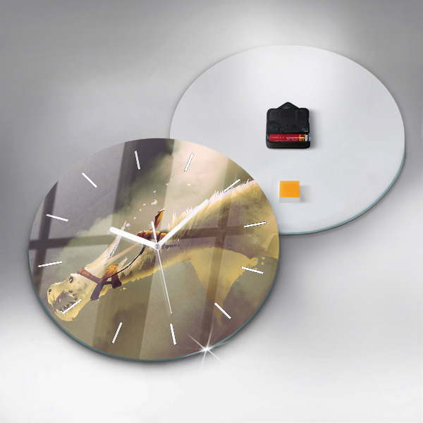Orologio rotondo Illustrazione del cavaliere del drago