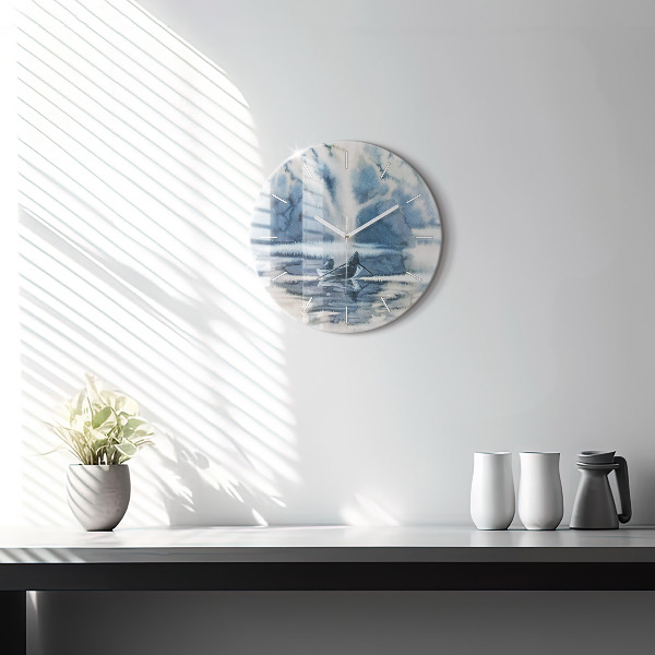 Orologio rotondo Lago invernale Łódka