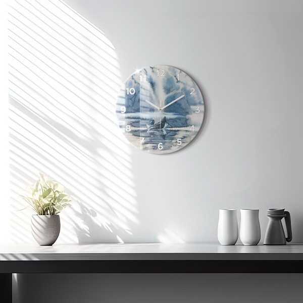 Orologio rotondo Lago invernale Łódka