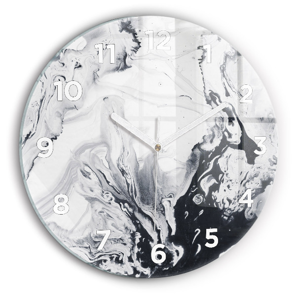 Orologio rotondo Marmo inchiostro astratto