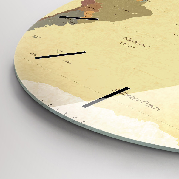 Orologio rotondo Mappa del mondo d'epoca