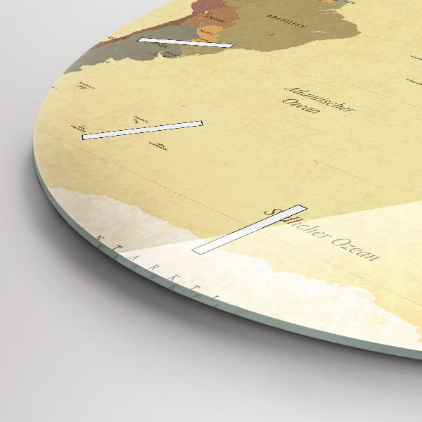 Orologio rotondo Mappa del mondo d'epoca